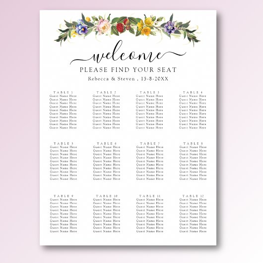 Poster Chic Vintage Floral mariage