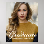 Poster Chic White Script Overlay Graduate Photo Party (Devant)