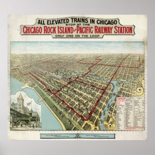 Poster Chicago a élevé des trains (Poole) 1897 - BMB ÂGÉ