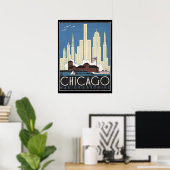Poster Chicago a tout Vintage Print (Bureau à domicile)