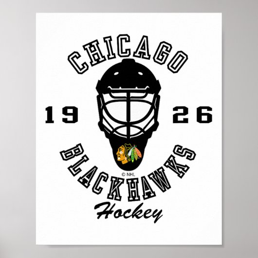 Poster Chicago Blackhawks Hockey Mask Red Nhl Officially  (Devant)