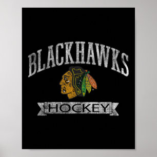 Poster Chicago Blackhawks Vintage Hockey Rouge Officielle
