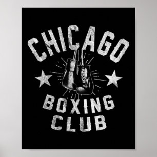 Poster Chicago Boxing Club - Vintage Chi-town Retro Boxer