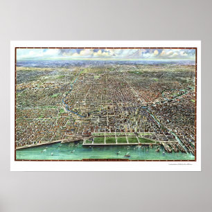 Poster Chicago, IL Carte panoramique - 1916