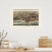 Poster Chicago, IL Panoramic Map - 1892b (Cuisine)