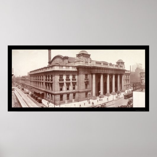 Poster Chicago, IL Railroad Photo 1912 (Devant)