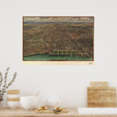 Poster Chicago Illinois 1916 Antique carte panoramique (Cuisine)
