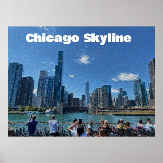 Poster Chicago, Illinois Abstrait Skyline (Devant)