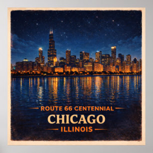 Poster Chicago Illinois Centenaire Début du Sentier