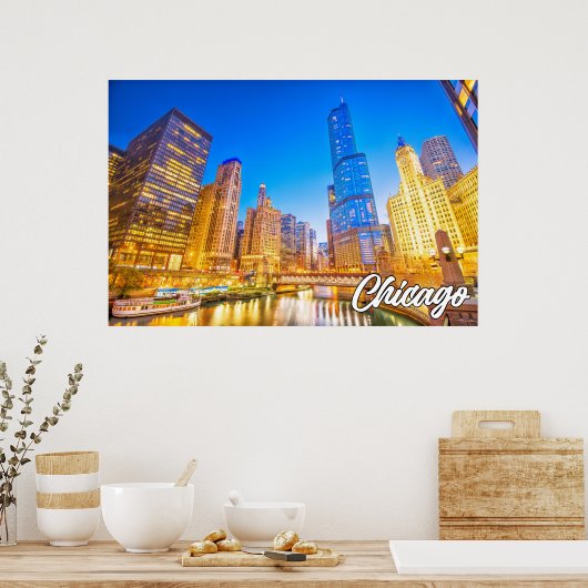 Poster Chicago, Illinois, États-Unis (Cuisine)