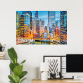 Poster Chicago, Illinois, États-Unis (Bureau à domicile)