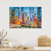 Poster Chicago, Illinois, États-Unis (Cuisine)