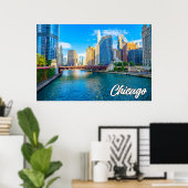 Poster Chicago, Illinois, États-Unis (Bureau à domicile)