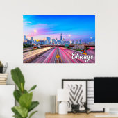 Poster Chicago, Illinois, États-Unis (Bureau à domicile)