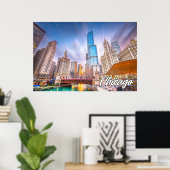 Poster Chicago, Illinois, États-Unis (Bureau à domicile)