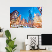 Poster Chicago, Illinois, États-Unis (Bureau à domicile)