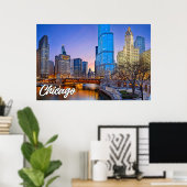 Poster Chicago, Illinois, États-Unis (Bureau à domicile)