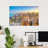 Poster Chicago, Illinois, États-Unis (Bureau à domicile)