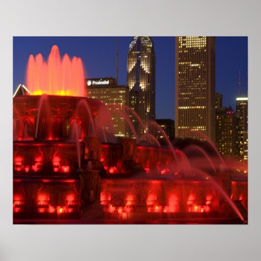 Poster Chicago, Illinois, fontaine Buckingham (Devant)