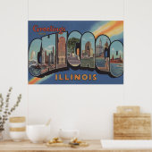 Poster Chicago, Illinois - Grandes Lettres Scènes 2 (Cuisine)