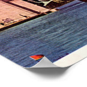 Poster Chicago Illinois Outer Drive Bridge et Skyline (Coin)