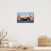 Poster Chicago Illinois Outer Drive Bridge et Skyline (Cuisine)