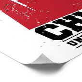 Poster Chicago, Illinois | Red City Skyline (Coin)