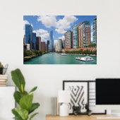 Poster Chicago Illinois River Skyline (Bureau à domicile)