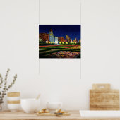Poster Chicago Illinois Skyline la nuit (Cuisine)