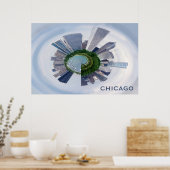 Poster Chicago Illinois Unique City Skyline Voyage Photo (Cuisine)