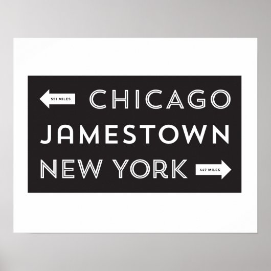 Poster Chicago-Jamestown-New York (16 x 20) (Voorkant)