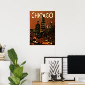 Poster Chicago La Nuit (Bureau à domicile)