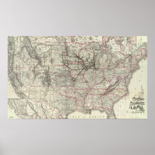 Poster Chicago Milwaukee et St Paul Ry et connexions (Devant)