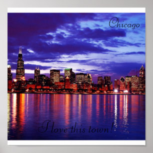 Poster Chicago pourpre, toile