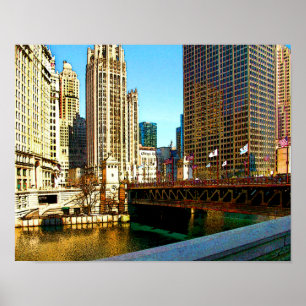 Poster Chicago River View North