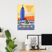 Poster Chicago siècle de progrès - Foire mondiale vintage (Bureau à domicile)