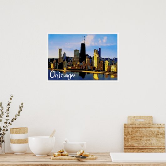 Poster Chicago Skyline (Cuisine)
