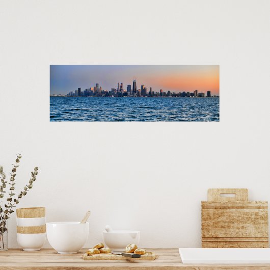 Poster Chicago Skyline (Cuisine)