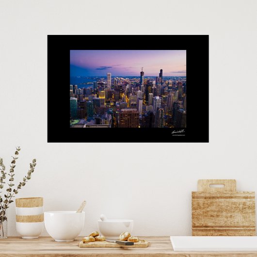 Poster Chicago Skyline (Cuisine)