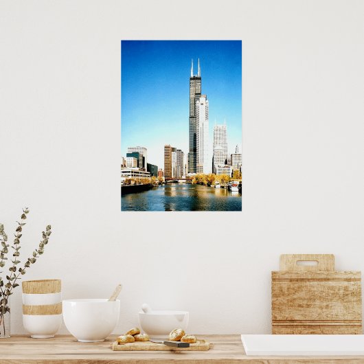 Poster Chicago Skyline (Cuisine)