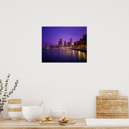 Poster Chicago Skyline (Cuisine)