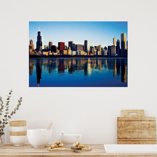 Poster Chicago Skyline (Cuisine)