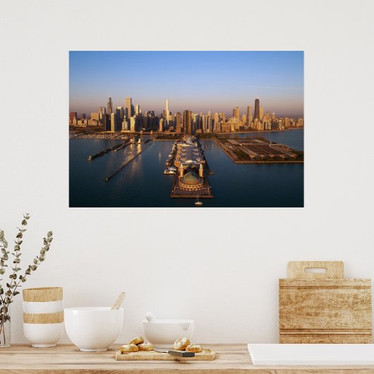 Poster Chicago Skyline (Cuisine)