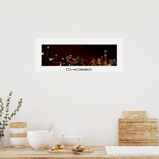 Poster Chicago Skyline (Cuisine)