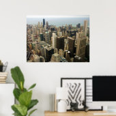 Poster Chicago Skyline de Sears maintenant Willis Tower (Bureau à domicile)
