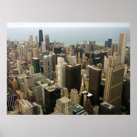 Poster Chicago Skyline de Sears maintenant Willis Tower (Devant)