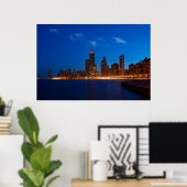Poster Chicago Skyline depuis North Avenue Beach (Bureau à domicile)