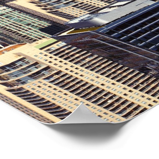 Poster Chicago Skyline et points de repère (Coin)