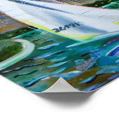 Poster Chicago Skyline par le lac Michigan (Coin)