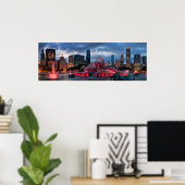 Poster Chicago Skyline sur Toile (Bureau à domicile)